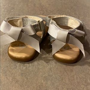 Silver UGG sandal with bow